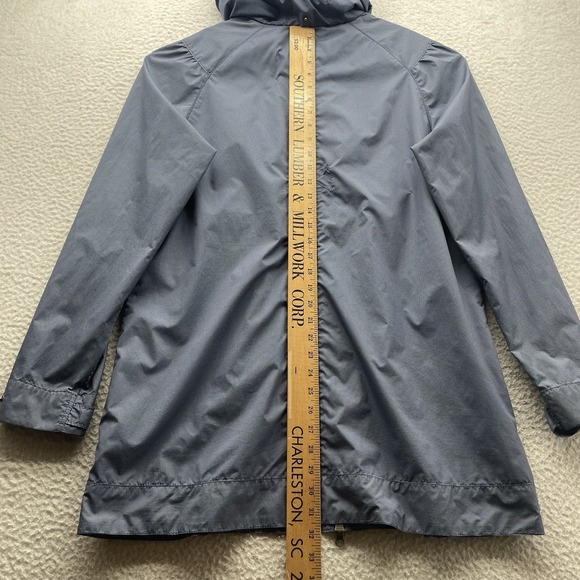 Merrell Rain Jacket, Womens XL, Blue Check, Lightweight, Hidden Hood - Picture 12 of 16